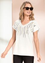 Skjorta med tallriksdekoration ECRU