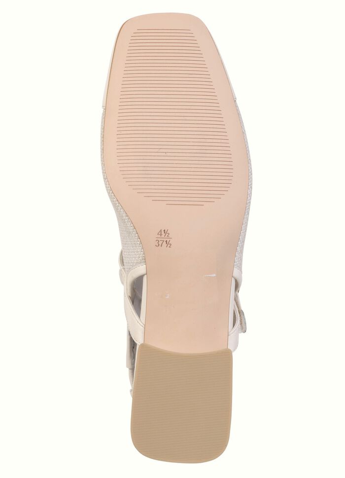 ELENA EDEN, eleganta damslingpumps, vidd G, med kardborreband CREME