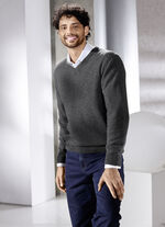 Enfärgad V-ringad tröja i 4 färger ANTHRAZIT MELIERT