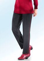 Byxor med trendiga kontrastkantband 