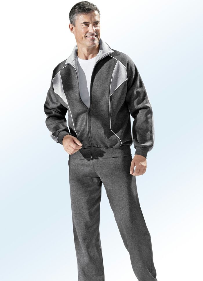 Fritidsdress med sidofickor ANTRACIT-LJUSGR&Aring; MELERAD