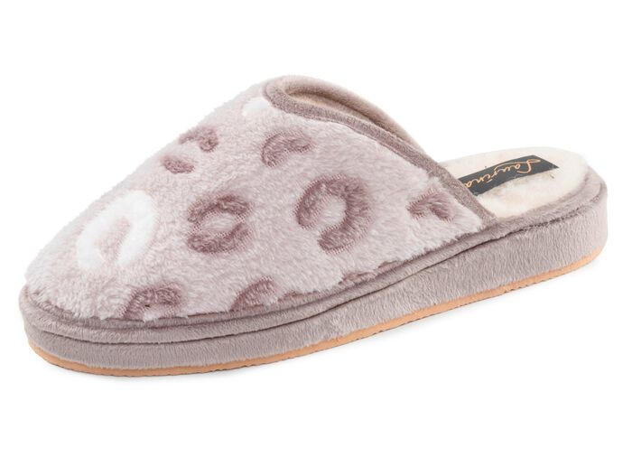 Laurina, fodrade damtofflor, med ny ull LJUS TAUPE