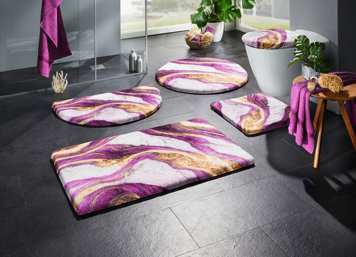 Badrumsset i barfota-mjuk kvalitet AUBERGINE