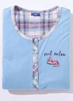 Tvåpack hållbara nattlinnen i bomull med knappslå