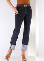 Magic-jeans med uppvikbara uppslag  