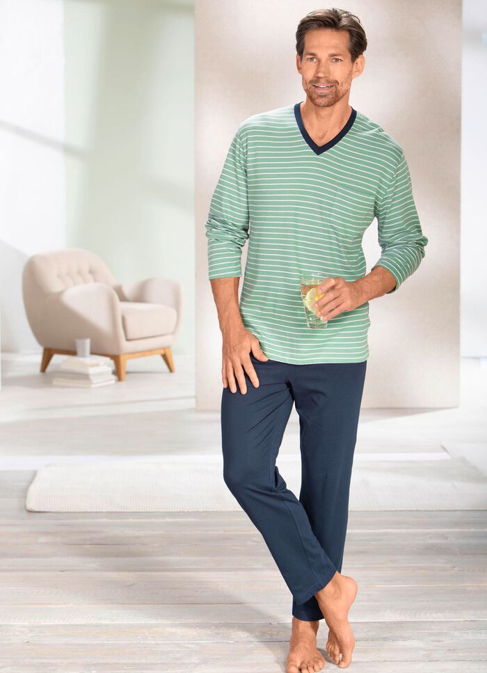 Pyjamas med V-ringning och &ouml;ppna toppar 