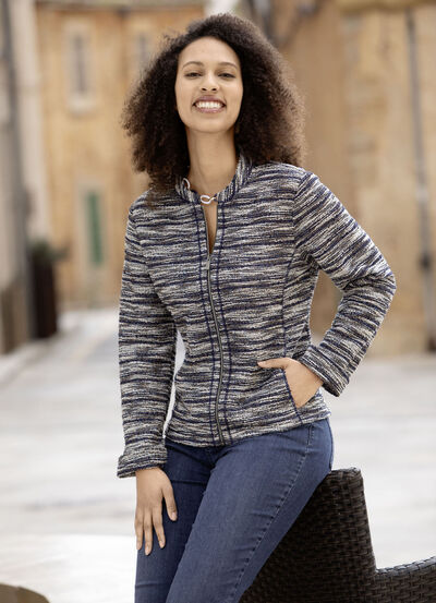 Blusjacka i bouclé, , large