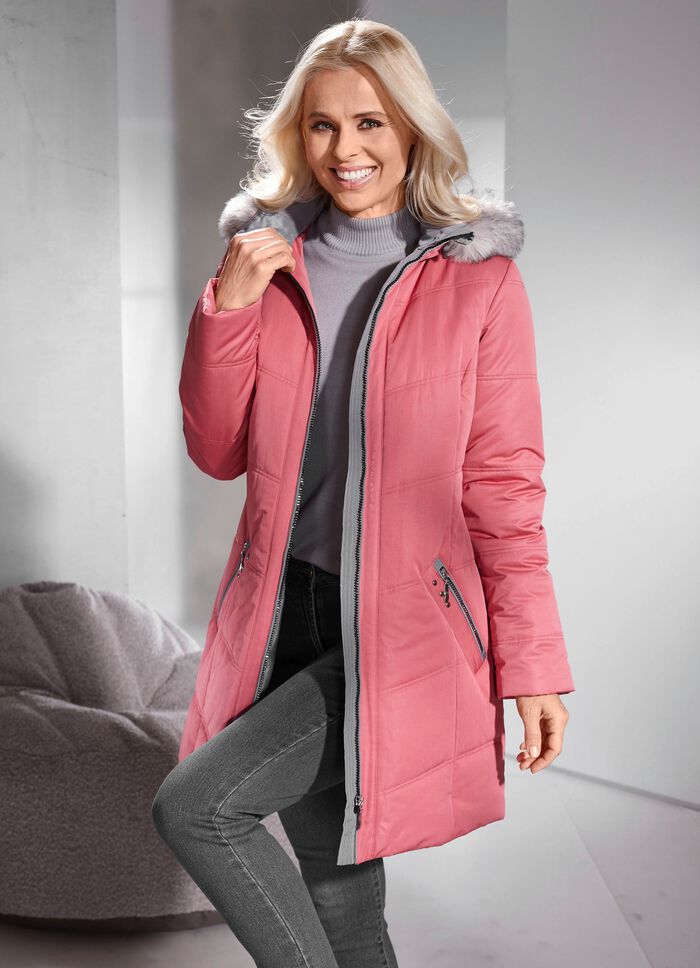 L&aring;ng jacka med avtagbar fuskp&auml;lskant 