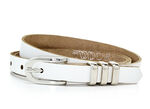 Snyggt läderbälte för kvinnor, 1,5 cm brett WEISS
