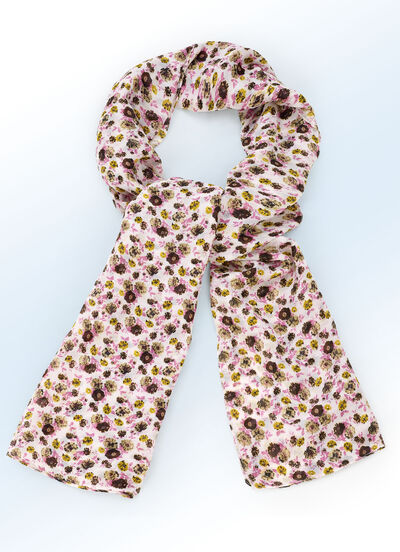 Halsduk med fantasiblommadesign, , large