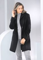 Kort kappa med knappsl&aring; SVART