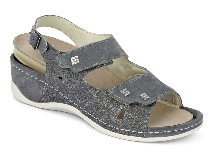 Mubb sandal med elastisk inlägg i kulområdet GRÅ
