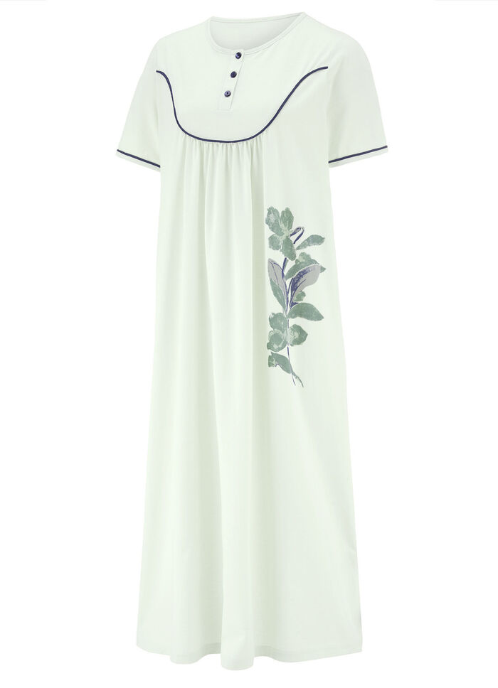 Vadl&aring;ng nattlinne med knappsl&aring; och korta &auml;rmar 