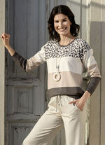 Finstickad tröja ECRU-BEIGE-BRUN