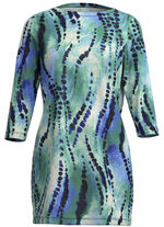 stickad tunika i finstickad 