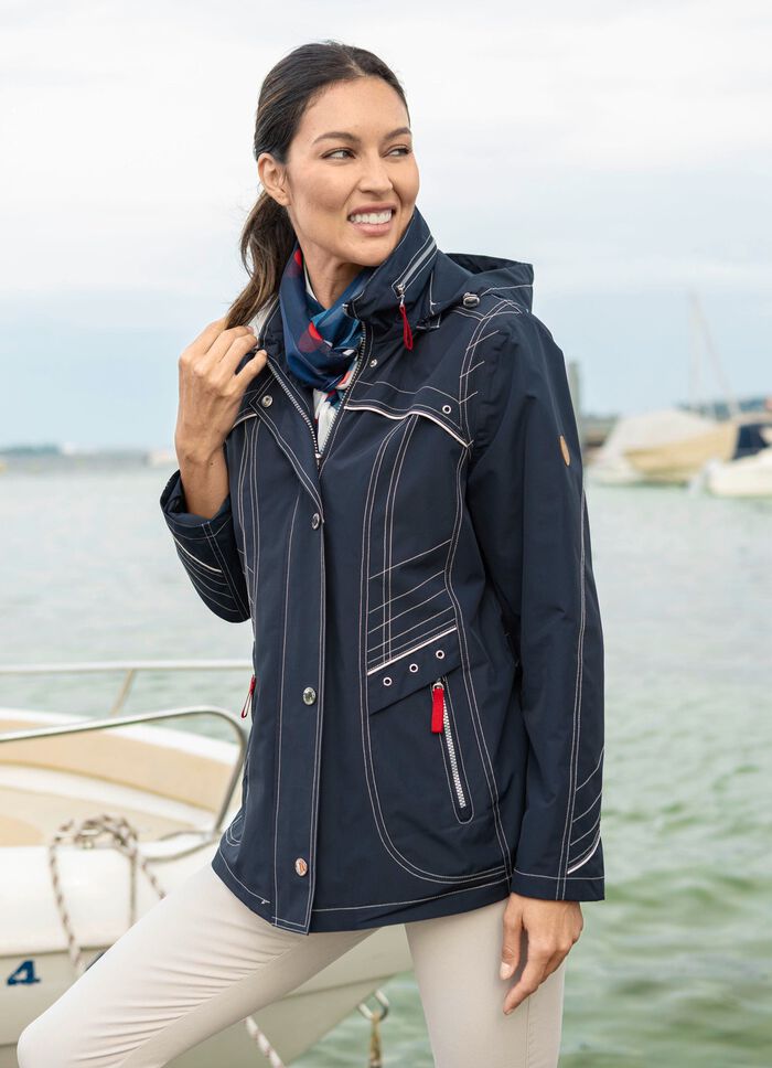 Funktionell jacka med avtagbar huva DUNKELBLAU