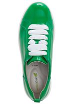 Waldl&auml;ufer sn&ouml;rsko tillverkad av b&auml;sta skrynkliga lack GR&Ouml;N