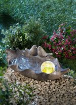 Fågelbad med solkula GRÅ