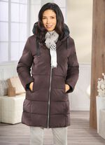 Funktionell l&aring;ng parkas med fast huva 