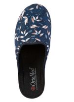 Tv&aring; paket tofflor tillverkade av sammetslena, mjuka, tryckta textilmaterial 1X BL&Aring;, 1X BORDEAUX