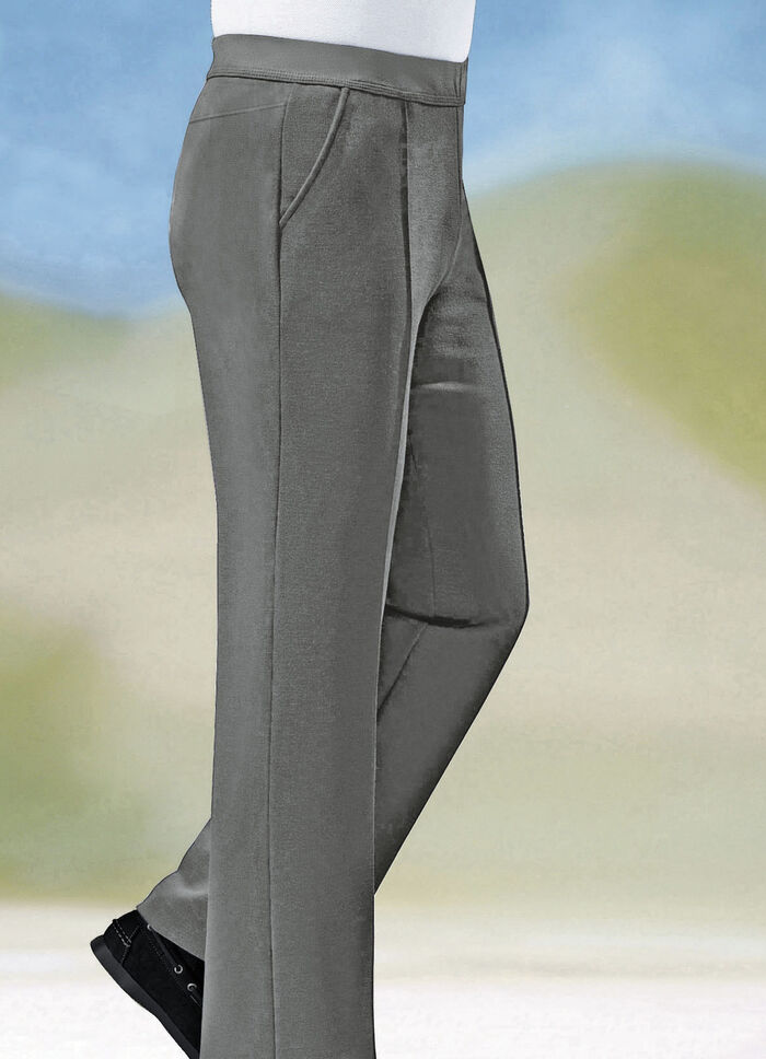 "Klaus Modelle" slip-on-byxor med bred resår i midjan i 6 färger TAUPE