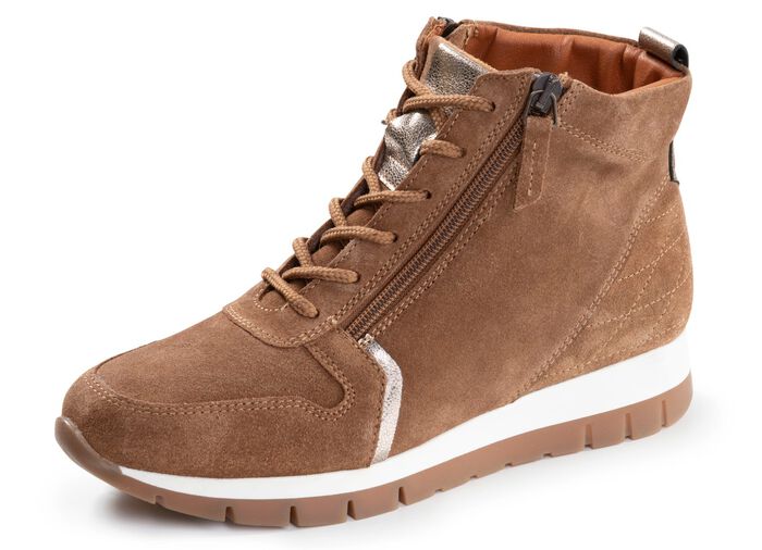 ELENA EDEN, fodrade damst&ouml;vlar, vinterskor, vidd G, med uttagbar fotb&auml;dd KONJAK