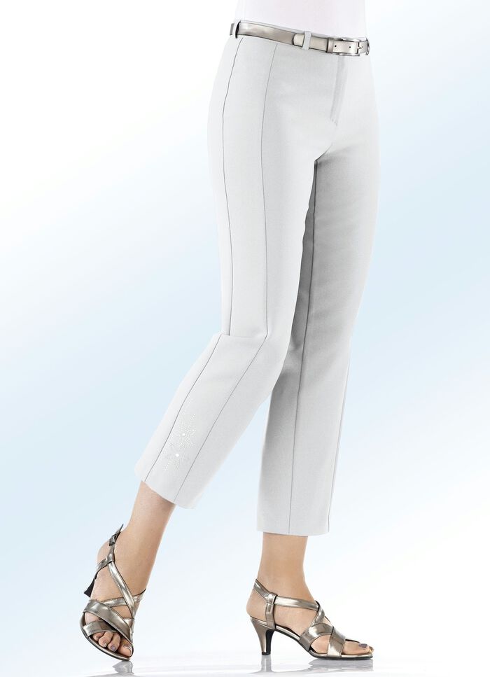 7/8 byxa med dekorativt tallriksmotiv 