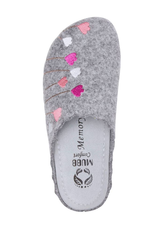 Mubb, klassiska damtofflor, bredd H, med anatomiskt formad fotb&auml;dd GR&Aring;