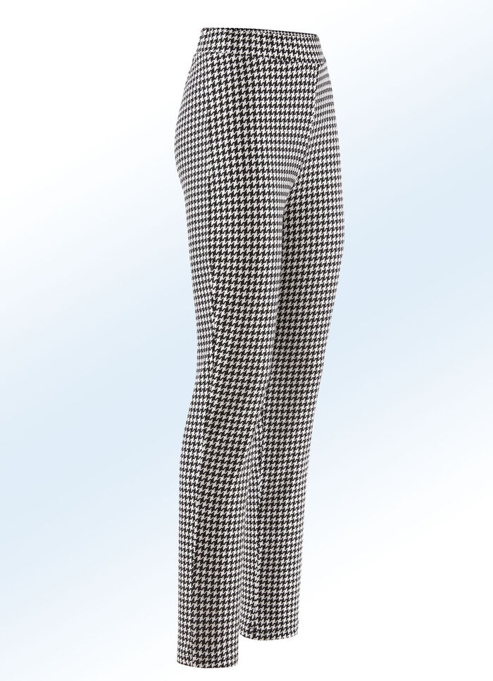 Byxor med trendig houndstooth-design 