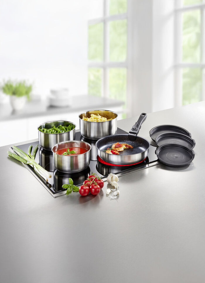 8-delat kokkärlsset i rostfritt stål 