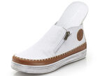Gemini bootie med dekorativ perforering VIT BRUN
