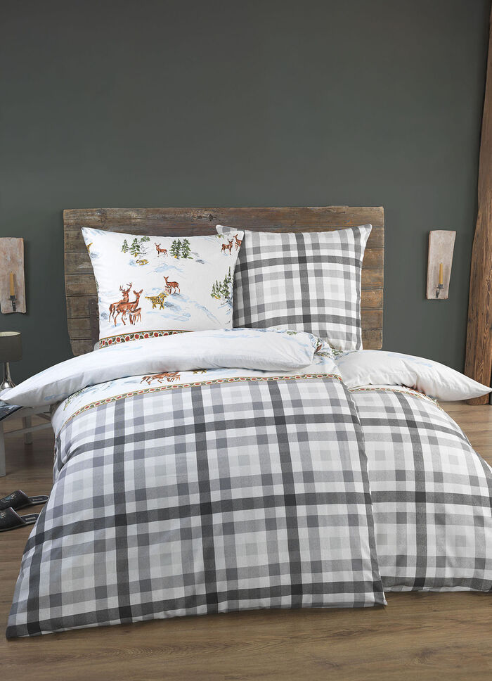 Sängkläder med idyllisk vinterdesign 