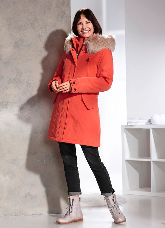 Kort kappa med justerbar huva 