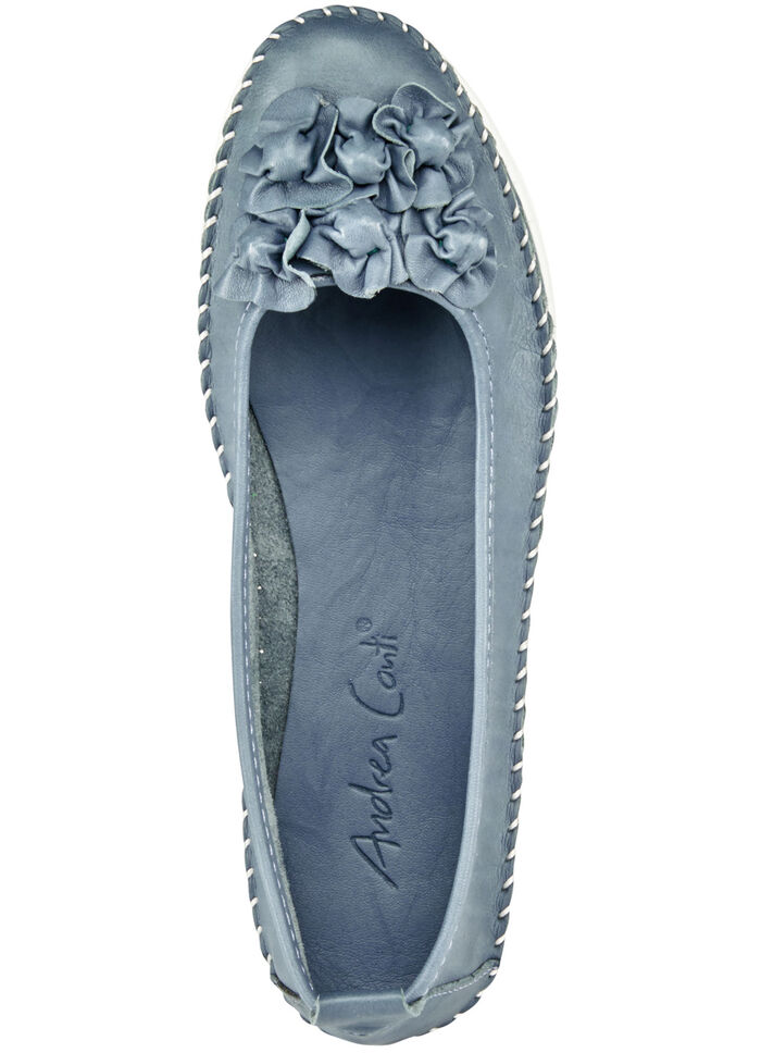 Loafers från Andrea Conti med snygga skinnblommor JEANSBLEU