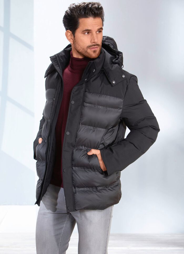 Quiltad kort jacka med st&aring;krage 