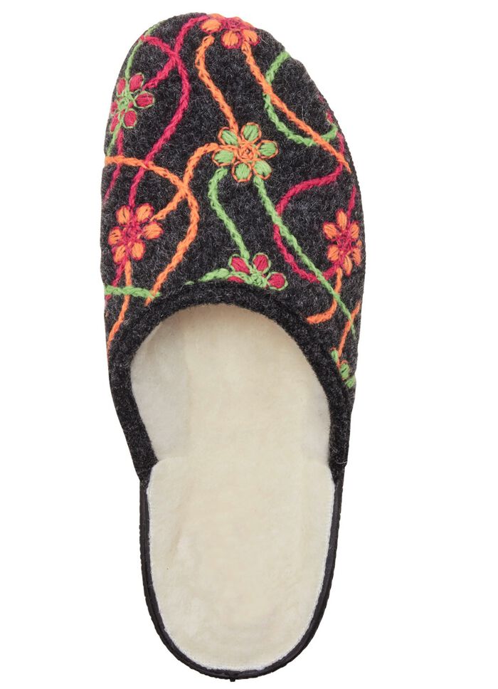 Varma damtofflor, med ny ull 