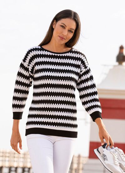 Pullover med sicksackdesign 