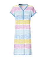 Nattlinne, korta ärmar med knappslå 