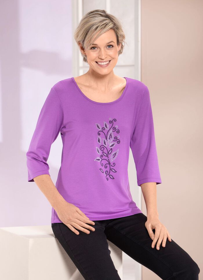 Skjorta med strass i 2 f&auml;rger LILA