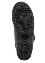 Ankelboots i textil med ett subtilt fiskbensm&ouml;nster ANTRACIT