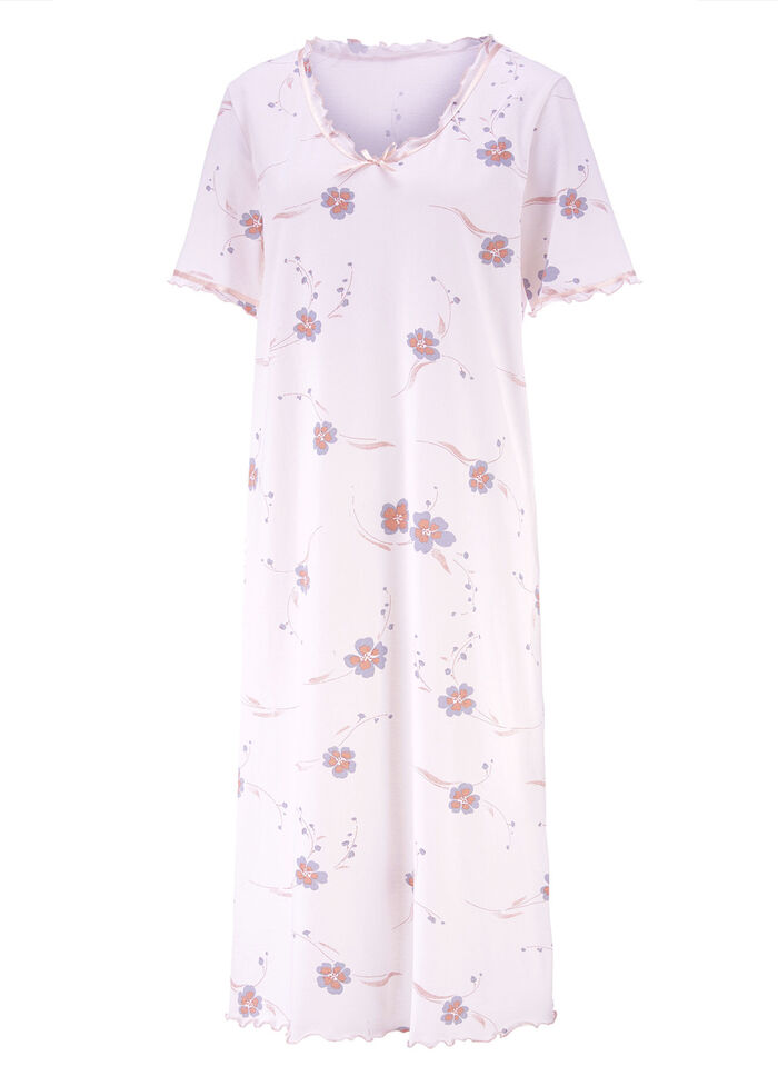 Nattlinne, kort ärm med V-ringning DELIKAT PERSIKA FÄRGRIK