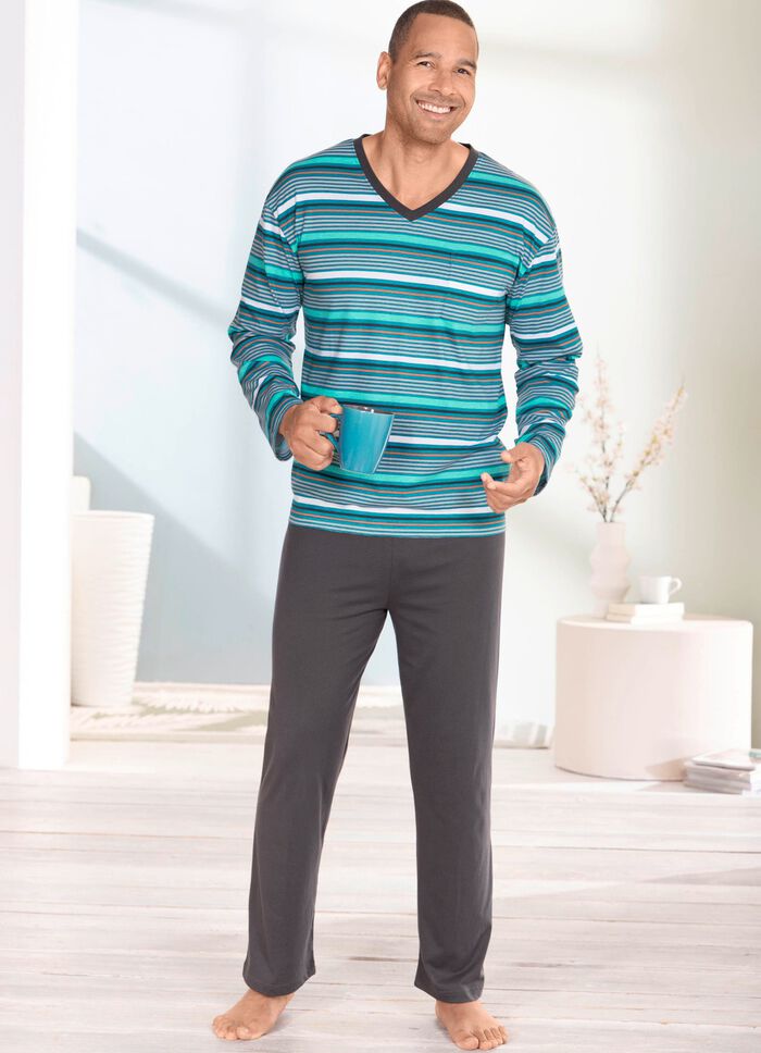 V-ringad pyjamas med &ouml;ppna manschetter 