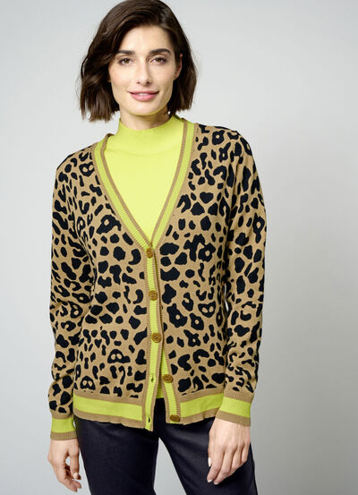Cardigan med djurpälslook 