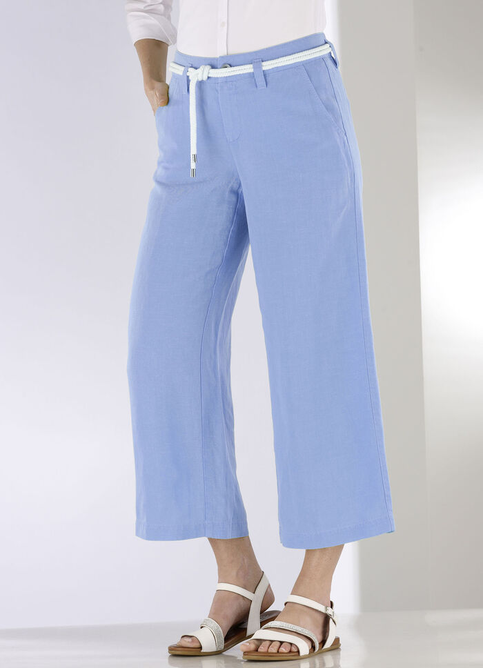 Culottes med ett trendigt snörbälte AZURBLÅ