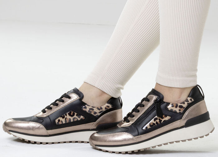 Caprice, trendiga damsneakers, vidd G, med uttagbar lädersula, 
