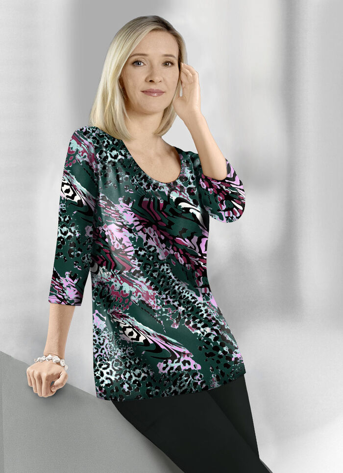 Smakfull skjorta med 3/4-&auml;rmar 