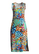 Kl&auml;nning med f&auml;rgstarkt tryckt m&ouml;nster 