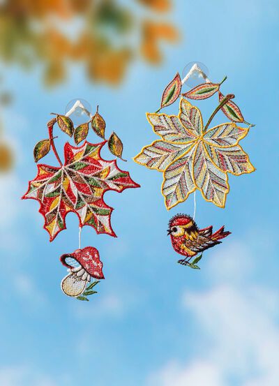 F&ouml;nsterbild, set om 2, gjord av &auml;kta Plauenspets 