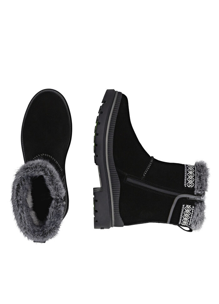 Remonte, fodrade damst&ouml;vletter, vinterskor, vidd G, med lammskinn SVART