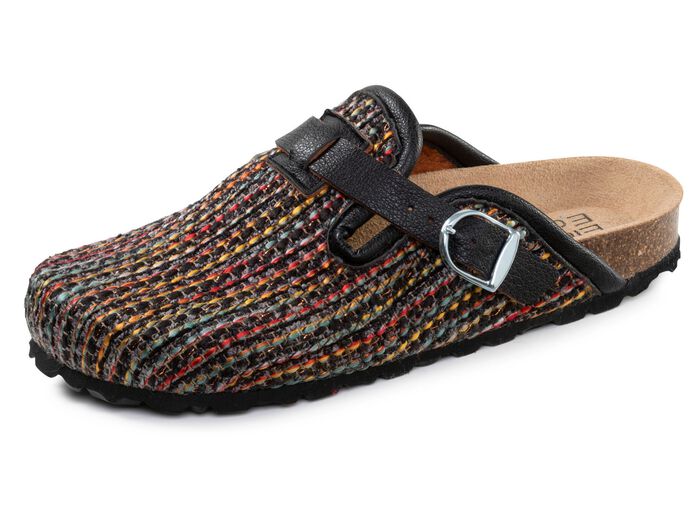 ELENA EDEN, klassiska damtr&auml;skor, bredd H, med justerbart sp&auml;nne SVART-MULTICOLOR